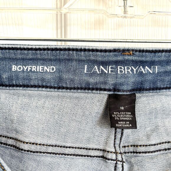 Lane Bryant Boyfriend Jeans Sz 18 (40x32)Light Wash Distressed Look New w/o Tags - Picture 15 of 16